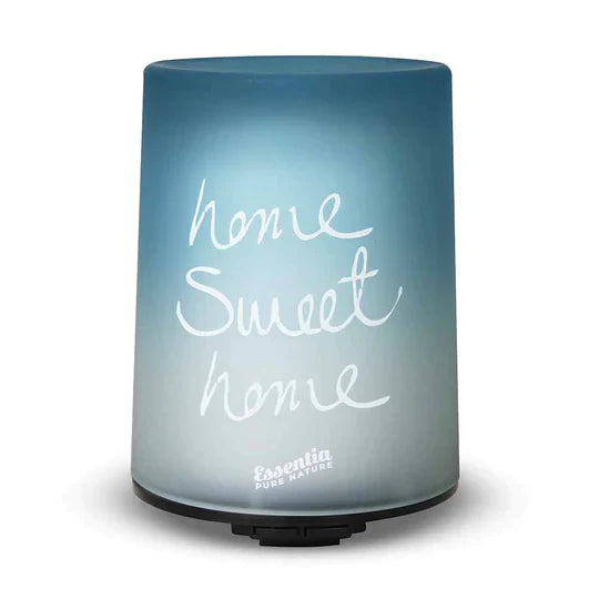 Diffusore ad Ultrasuoni in Vetro Perlato - Azzurro "Home Sweet Home"
